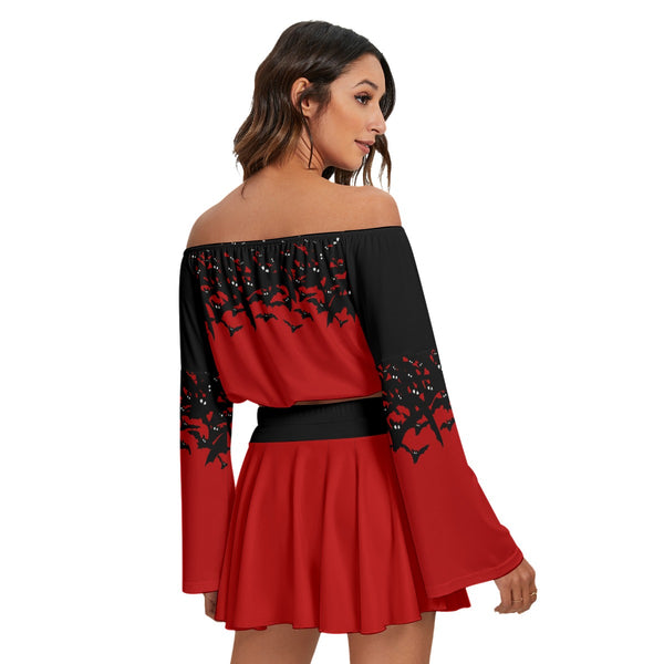 Vamp Off-shoulder top & Skirt Set
